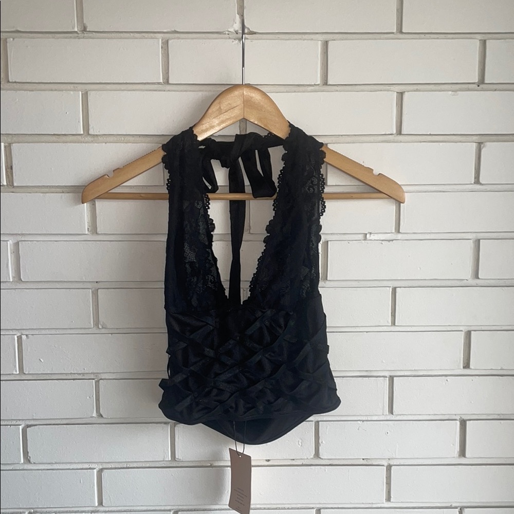 SHEINBAE- Black Lace Halter Top - NWT